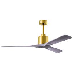 60&quot; Matthews Nan Brass and Barnwood Outdoor Ceiling Fan with Remote