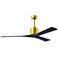 60" Matthews Nan Brass and Black Outdoor Ceiling Fan with Remote