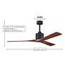 60" Matthews Nan Brass and Black Outdoor Ceiling Fan with Remote