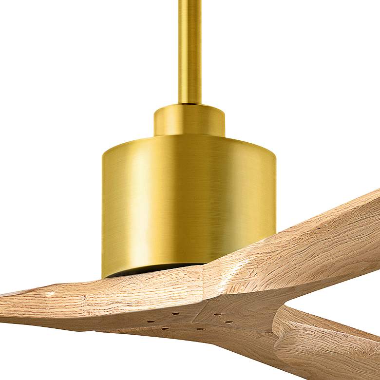 Image 2 60" Matthews Nan Brass and Maple Outdoor Ceiling Fan with Remote more views