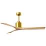 60" Matthews Nan Brass and Maple Outdoor Ceiling Fan with Remote