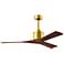 60" Matthews Nan Brass and Walnut Outdoor Ceiling Fan with Remote