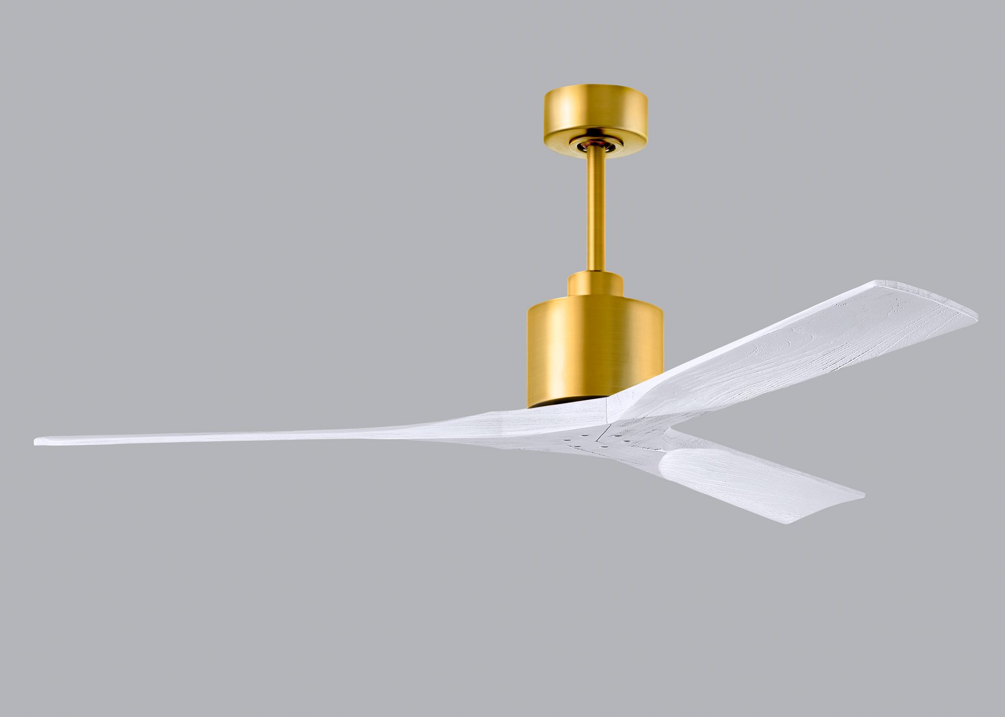 Image 2 60" Matthews Nan Brass and White Outdoor Ceiling Fan with Remote more views