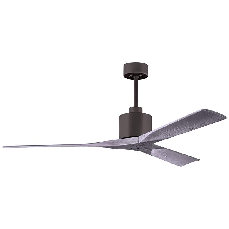 Image 1 60" Matthews Nan Bronze and Barnwood Outdoor Ceiling Fan with Remote