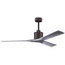 60" Matthews Nan Bronze and Barnwood Outdoor Ceiling Fan with Remote