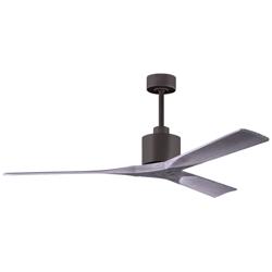 60&quot; Matthews Nan Bronze and Barnwood Outdoor Ceiling Fan with Remote