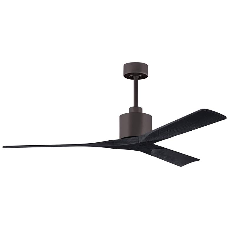 Image 1 60" Matthews Nan Bronze and Black Outdoor Ceiling Fan with Remote