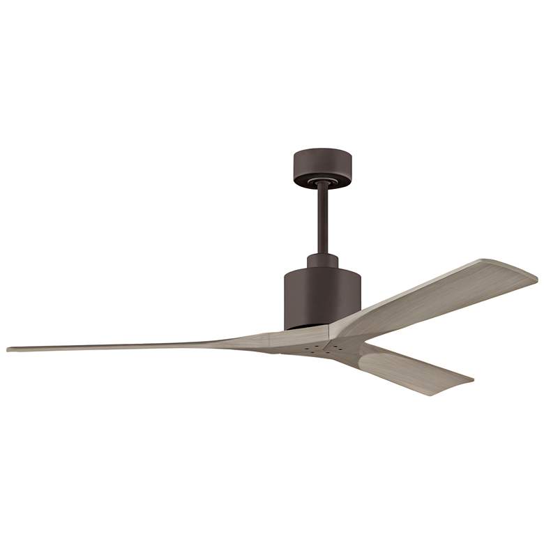 Image 1 60" Matthews Nan Bronze and Gray Ash Outdoor Ceiling Fan with Remote