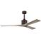 60" Matthews Nan Bronze and Gray Ash Outdoor Ceiling Fan with Remote