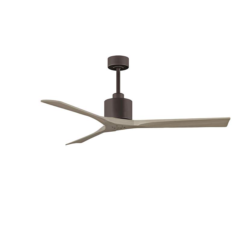 Image 2 60" Matthews Nan Bronze and Gray Ash Outdoor Ceiling Fan with Remote more views