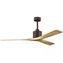 60" Matthews Nan Bronze and Maple Outdoor Ceiling Fan with Remote