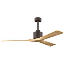 60&quot; Matthews Nan Bronze and Maple Outdoor Ceiling Fan with Remote