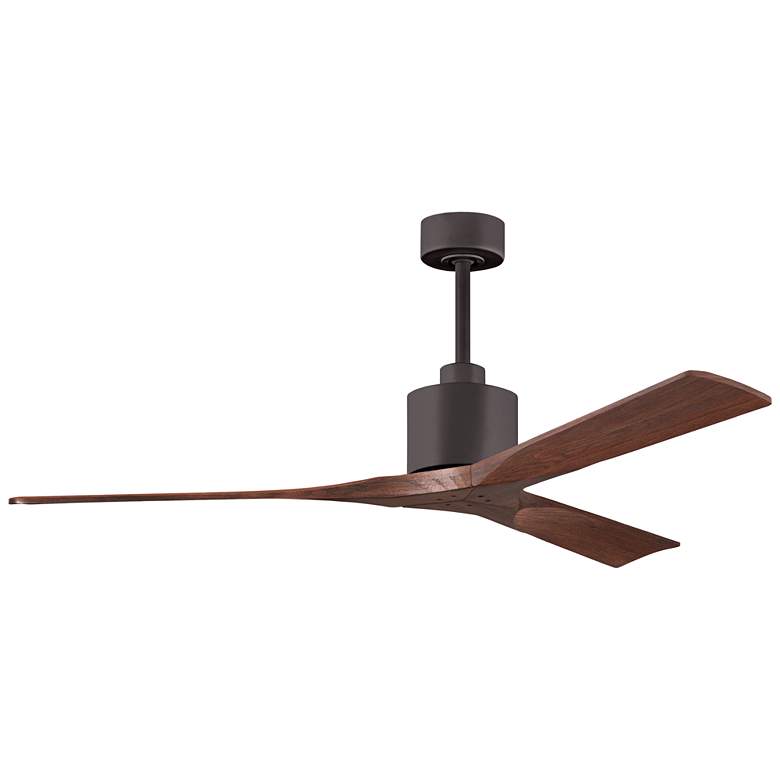Image 1 60 inch Matthews Nan Bronze and Walnut Outdoor Ceiling Fan with Remote