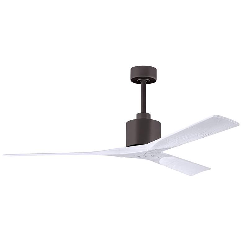 Image 1 60 inch Matthews Nan Bronze and White Outdoor Ceiling Fan with Remote