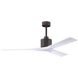60&quot; Matthews Nan Bronze and White Outdoor Ceiling Fan with Remote