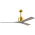 60" Matthews Nan Gray Ash and Brass Outdoor Ceiling Fan with Remote