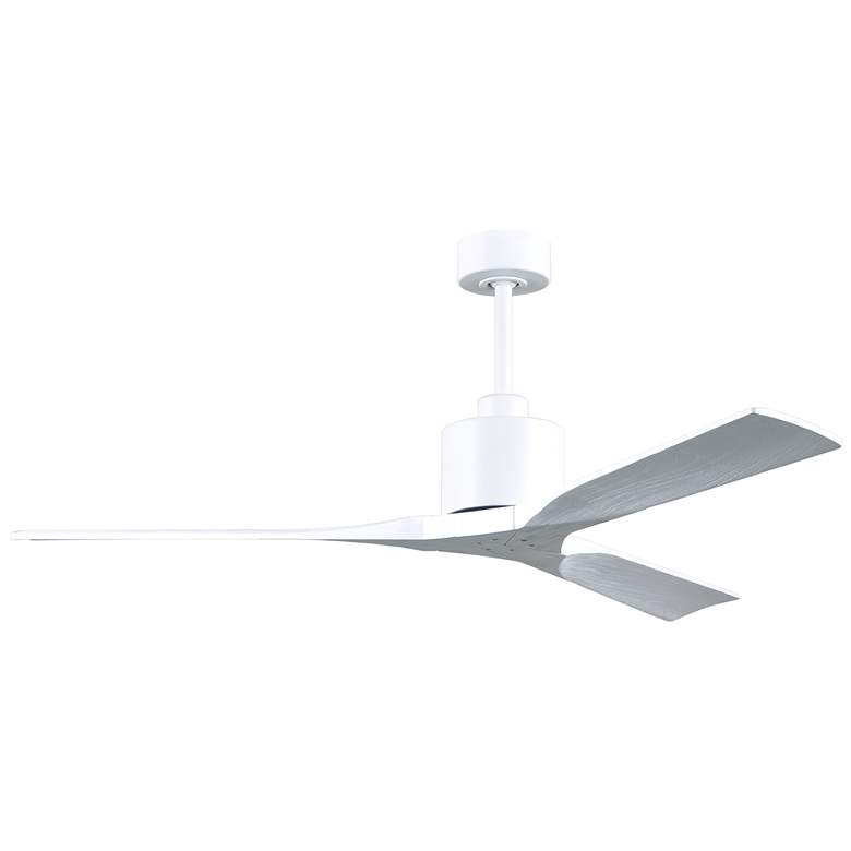 Image 1 60 inch Matthews Nan Matte White Outdoor Ceiling Fan with Remote