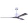 60" Matthews Nan White and Barnwood Outdoor Ceiling Fan with Remote