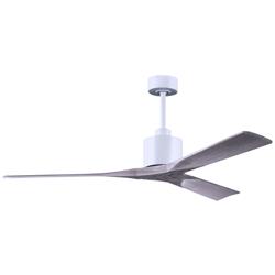 60&quot; Matthews Nan White and Barnwood Outdoor Ceiling Fan with Remote