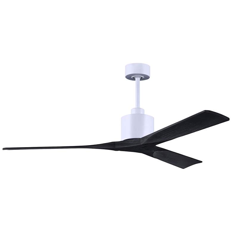 Image 1 60 inch Matthews Nan White and Black Outdoor Ceiling Fan with Remote