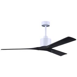 60&quot; Matthews Nan White and Black Outdoor Ceiling Fan with Remote