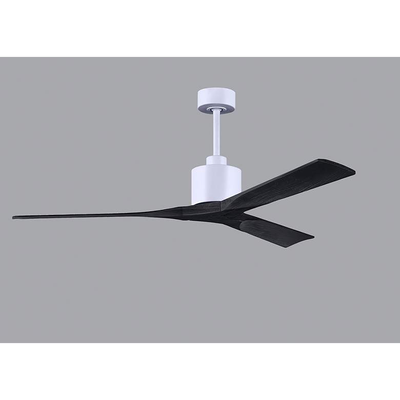 Image 3 60" Matthews Nan White and Black Outdoor Ceiling Fan with Remote more views