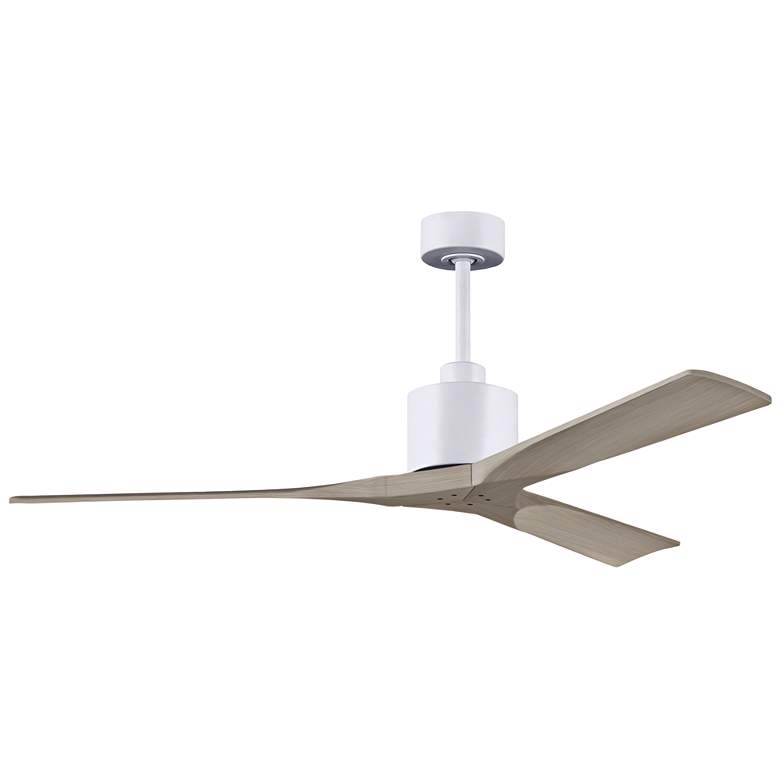Image 1 60" Matthews Nan White and Gray Ash Outdoor Ceiling Fan with Remote