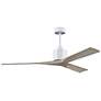 60" Matthews Nan White and Gray Ash Outdoor Ceiling Fan with Remote