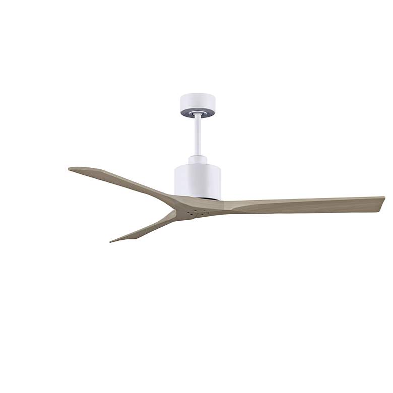 Image 2 60" Matthews Nan White and Gray Ash Outdoor Ceiling Fan with Remote more views