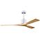 60" Matthews Nan White and Maple Outdoor Ceiling Fan with Remote