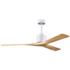 60" Matthews Nan White and Maple Outdoor Ceiling Fan with Remote