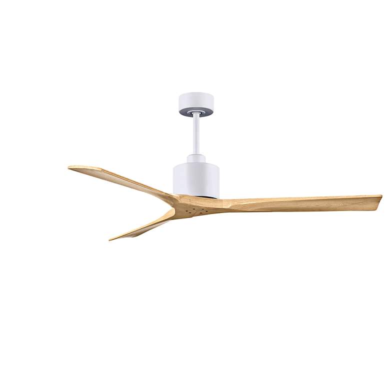 Image 2 60" Matthews Nan White and Maple Outdoor Ceiling Fan with Remote more views