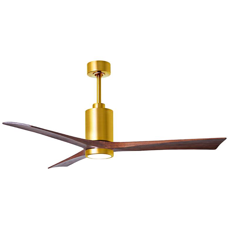 Image 2 60" Matthews Patricia-3 Brushed Brass Walnut LED Ceiling Fan