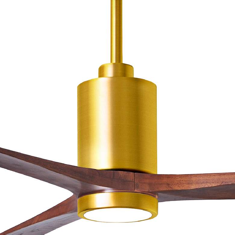 Image 3 60" Matthews Patricia-3 Brushed Brass Walnut LED Ceiling Fan more views