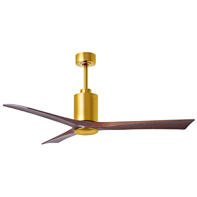 Image 4 60" Matthews Patricia-3 Brushed Brass Walnut LED Ceiling Fan more views