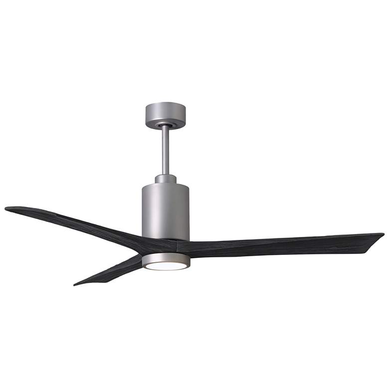 Image 1 60" Matthews Patricia-3 Brushed Nickel Matte Black Damp Ceiling Fan