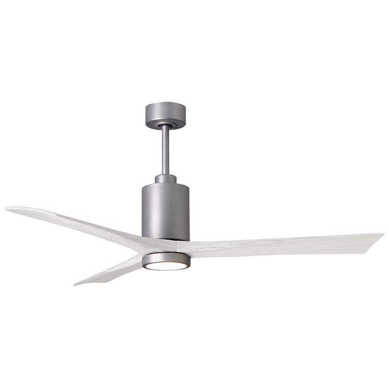 Image 1 60 inch Matthews Patricia-3 Brushed Nickel Matte White Damp Ceiling Fan