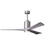 60" Matthews Patricia-3 Brushed Nickel Wood LED Ceiling Fan