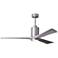 60" Matthews Patricia-3 Brushed Nickel Wood LED Ceiling Fan