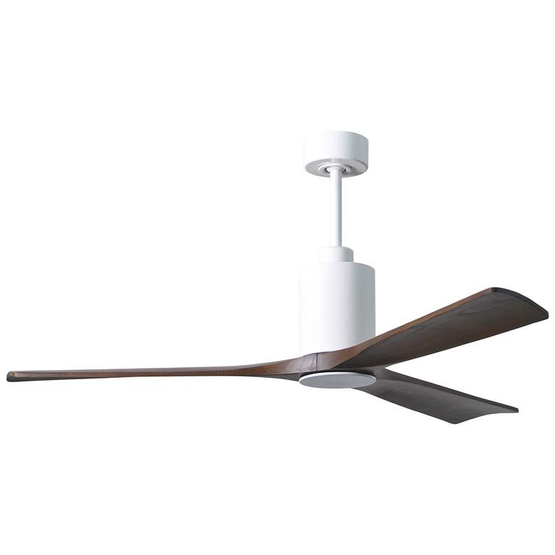 Image 1 60" Matthews Patricia-3 Damp Gloss White and Walnut Ceiling Fan