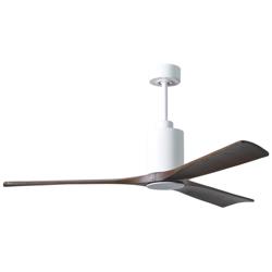 60&quot; Matthews Patricia-3 Damp Gloss White and Walnut Ceiling Fan