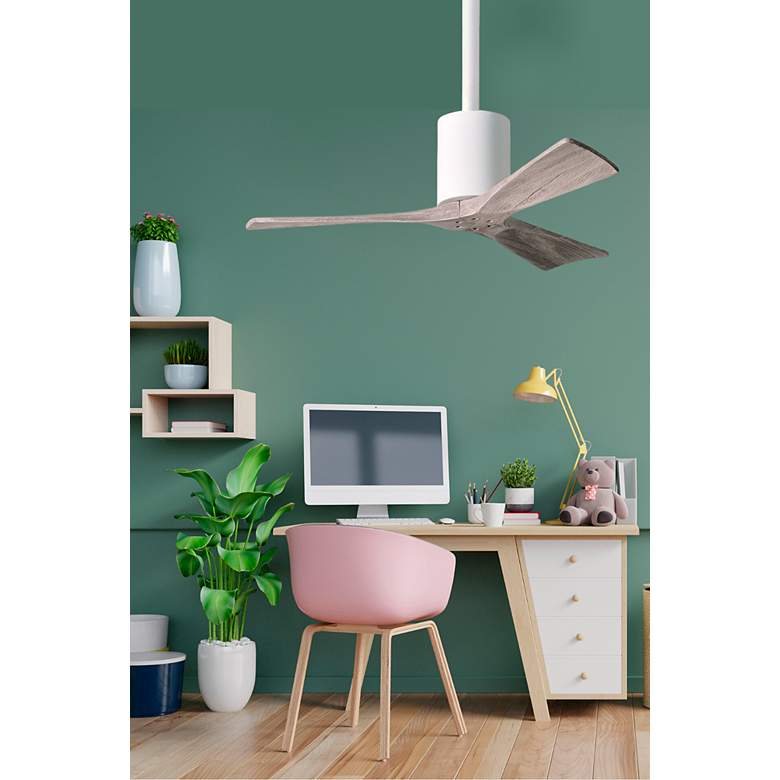 Image 5 60" Matthews Patricia-3 Gloss White LED Damp Ceiling Fan with Remote more views
