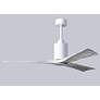 7_60" Matthews Patricia-3 Gloss White LED Damp Ceiling Fan with Remote more views