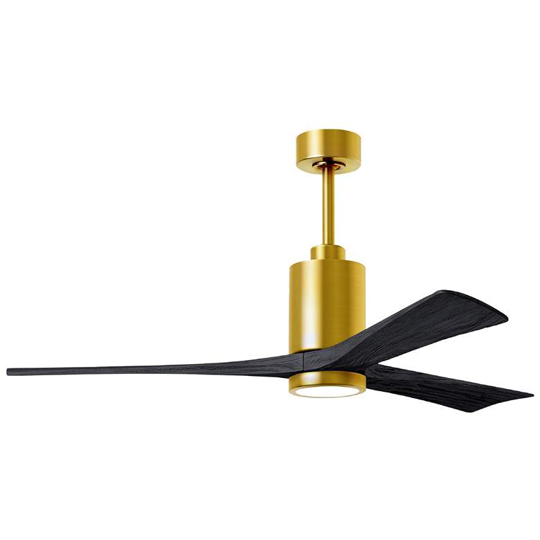 Image 1 60" Matthews Patricia-3 LED Brass and Black 3-Blade Ceiling Fan