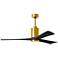 60" Matthews Patricia-3 LED Brass and Black 3-Blade Ceiling Fan