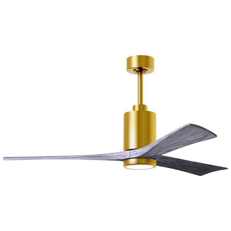 Image 1 60" Matthews Patricia-3 LED Brass and Wood Finish 3-Blade Ceiling Fan