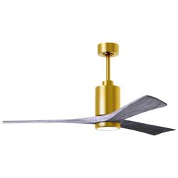 60&quot; Matthews Patricia-3 LED Brass and Wood Finish 3-Blade Ceiling Fan