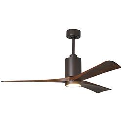 60&quot; Matthews Patricia-3 LED Damp Bronze Walnut Blades Ceiling Fan