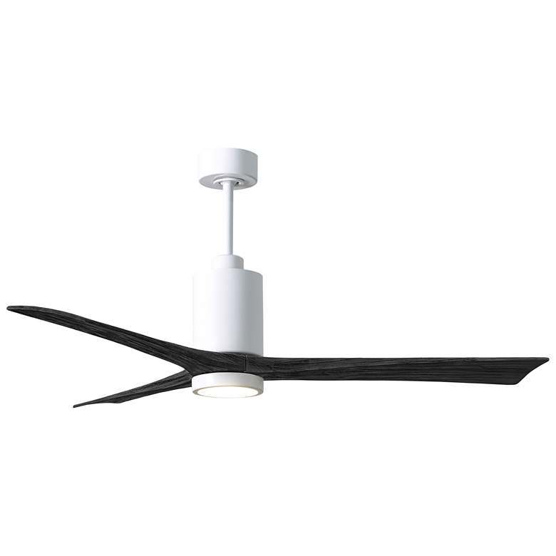 Image 1 60 inch  Matthews Patricia-3 LED Damp Rated White and Black Ceiling Fan