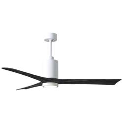 60&quot;  Matthews Patricia-3 LED Damp Rated White and Black Ceiling Fan